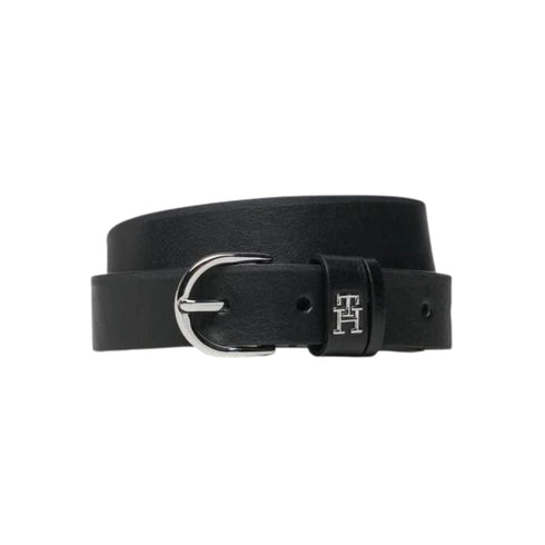 Cintura Donna con logo in metallo Nero Tommy Hilfiger- Francavilla Moda